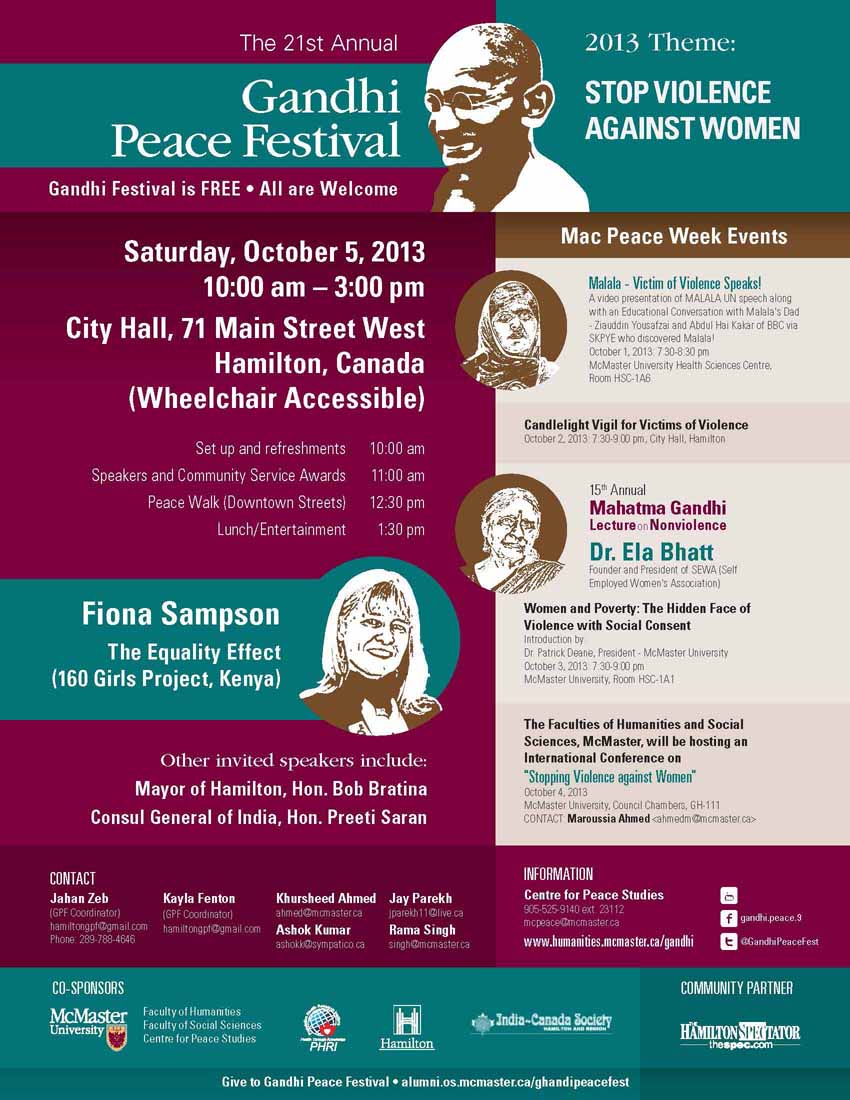 The 21st Annual Gandhi Peace Festival 2013