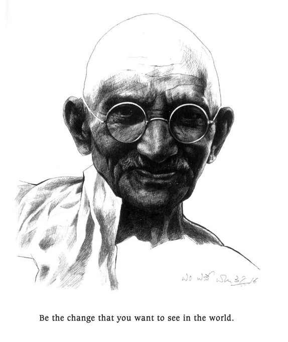 Mahatma Gandhi Sketch - Drawing Skill