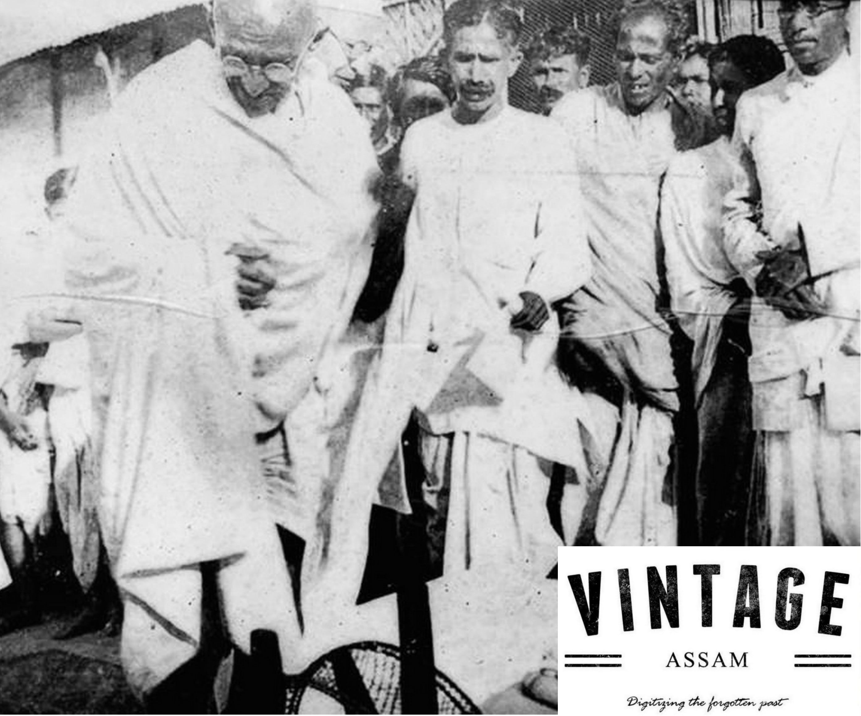 Mahatma Gandhi ceremonially opening the doors of the ‘GosainGhar’ (Private Temple) of Krishna nath Sarma’s family for the Harijans, 1934